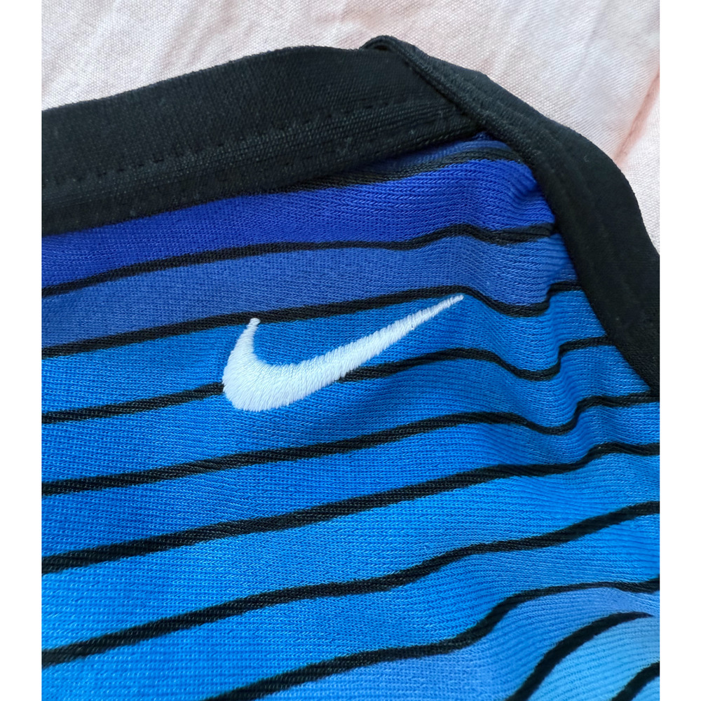 Nike Swimsuit Womens Small Blue Striped Athletic Racerback Training One Piece - Picture 3 of 9